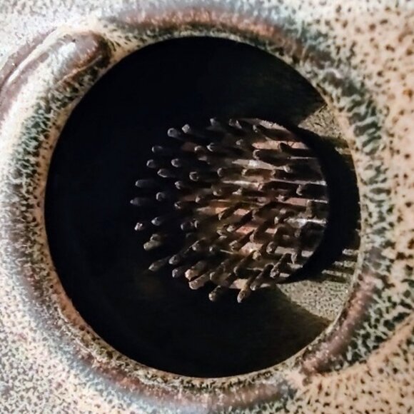 Studio Art Ikebana Frog Dish Vase on Pedestal Artist Signed - Picture 2 of 8